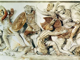 Sarcofago di Alessandro che raffigura una scena di battaglia